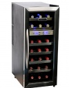 Whynter WC-211DZ 21 Bottle Dual Temperature Zone Wine Cooler, Stainless Steel Trimmed Glass Door with Black Cabinet