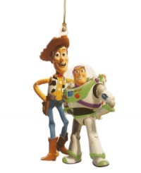 An ornament for the holidays... and beyond! Woody and Buzz from Disney's Toy Story will get kids as excited to decorate the tree as they are for Christmas morning. An ornament for the holidays... and beyond! Woody and Buzz from Disney's Toy Story will get kids as excited to decorate the tree as they are for Christmas morning.