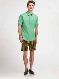EXCLUSIVELY AT SAKS. A modern amalgamation of polo, henley and tunic styling in heavy cotton twill with a longer length and grommeted chest pocket. Henley polo placketChest patch pocketCottonDry cleanMade in USA EXCLUSIVELY AT SAKS. A modern amalgamation of polo, henley and tunic styling in heavy cotton twill with a longer length and grommeted chest pocket. Henley polo placketChest patch pocketCottonDry cleanMade in USA