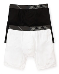 Burberry's super soft modal boxer briefs feature a supportive pouch and signature check print elastic waistband.