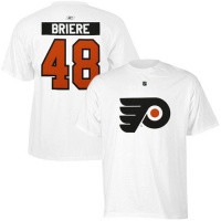 NHL Reebok Danny Briere Philadelphia Flyers #48 Net Number T-shirt - White NHL Reebok Danny Briere Philadelphia Flyers #48 Net Number T-shirt - White