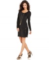 Sequins add high shine to this Kensie shift dress -- perfect for a chic, sophisticated look!