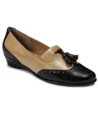 Wingtip loafer with tassel detail shows the world you know fashion. Perforations and overlay accents on a rounded toe define this traditional look. Wingtip loafer with tassel detail shows the world you know fashion. Perforations and overlay accents on a rounded toe define this traditional look.