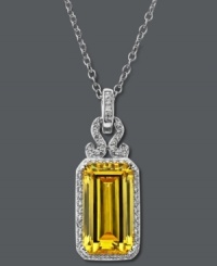 Add a punch-bright touch of color. Arabella's stunning and sparkly pendant highlights a yellow Swarovski zirconia (19 ct. t.w.) and round-cut white zirconias (3/4 ct. t.w.). Crafted in sterling silver. Approximate length: 18 inches. Approximate drop: 3/4 inch. Add a punch-bright touch of color. Arabella's stunning and sparkly pendant highlights a yellow Swarovski zirconia (19 ct. t.w.) and round-cut white zirconias (3/4 ct. t.w.). Crafted in sterling silver. Approximate length: 18 inches. Approximate drop: 3/4 inch.
