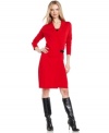 Rendered from a super-soft fabric blend, Fever's wrap sweater dress offers a body-skimming fit and luxurious feel.