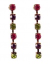 Earrings - Gold Tone Swarovski (tm) Crystals ~ Olivine, Ruby and Amethyst (FB58)