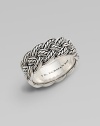 A bold accent crafted in sterling silver with a woven design that lends immediate texture. Sterling silver0.375 wideImported
