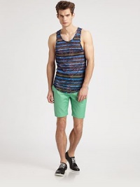 As cool as the summer is hot, defined by vivid snakeskin stripes and a slouchy fit. PolyesterDry cleanMade in USA As cool as the summer is hot, defined by vivid snakeskin stripes and a slouchy fit. PolyesterDry cleanMade in USA