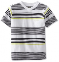 Hurley Boys 2-7 Short Sleeve V-Neck Striped Tee, White, 4 Hurley Boys 2-7 Short Sleeve V-Neck Striped Tee, White, 4