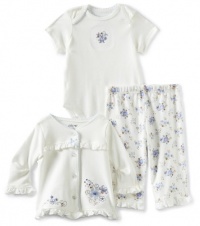 Little Me Baby-Girls Newborn Petite Floral Take Me Home Sleepwear Set , Purple Floral, 3 Months