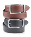 Put it in reverse! This leather belt from Club Room goes from black to brown for easy-to-match style.