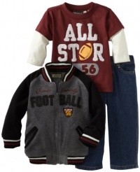 Nannette Baby-boys Infant Varsity 3 Piece Jacket Set, Red, 12 Months Nannette Baby-boys Infant Varsity 3 Piece Jacket Set, Red, 12 Months
