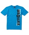Quiksilver turns style on its side with this cool vertical graphic tee.