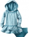 Roxy Kids Baby-Girls Infant Toasty Long Sleeve Hooded Knit Dress, Current Blue, 24 Months