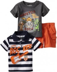 Nannette Boys 2-7 3 Piece Little Rocker Short Set, Open Orange, 12 Months Nannette Boys 2-7 3 Piece Little Rocker Short Set, Open Orange, 12 Months