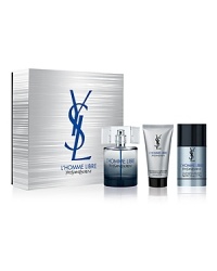 A sensual man who revels in his freedom and whose charisma and charm are contagious. A fragrance full of freshness and contrasting spice leaves a trail of masculine sensuality. Fresh notes of Basil and Violet Leaf accompanied with notes of Pink Pepper and Nutmeg. The L'HOMME LIBRE Yves Saint Laurent Father's Day Gift Set contains a 3.3 oz. Eau de Toilette Spray, a 2.6 oz. Deodorant Stick and 1.7 oz. A sensual man who revels in his freedom and whose charisma and charm are contagious. A fragrance full of freshness and contrasting spice leaves a trail of masculine sensuality. Fresh notes of Basil and Violet Leaf accompanied with notes of Pink Pepper and Nutmeg. The L'HOMME LIBRE Yves Saint Laurent Father's Day Gift Set contains a 3.3 oz. Eau de Toilette Spray, a 2.6 oz. Deodorant Stick and 1.7 oz.