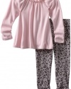 Splendid Littles Girls 2-6X Toddler Leopard Active Set, Pink Ribbon, 3T