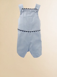 An handsome little look for a picnic or a portrait in lightweight cotton piqué with contrast rick rack trim. Covered button shoulder closures Cotton; machine wash Made in USAFOR PERSONALIZATION Select a quantity, then scroll down and click on PERSONALIZE & ADD TO BAG to choose and preview your personalization options. Please allow 2 to 3 weeks for delivery. An handsome little look for a picnic or a portrait in lightweight cotton piqué with contrast rick rack trim. Covered button shoulder closures Cotton; machine wash Made in USAFOR PERSONALIZATION Select a quantity, then scroll down and click on PERSONALIZE & ADD TO BAG to choose and preview your personalization options. Please allow 2 to 3 weeks for delivery.