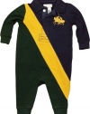 Ralph Lauren Layette Boy's Banner Stripe Coverall (6 Month, Regent Green)