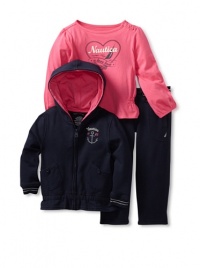 Nautica Sportswear Kids Girls 2-6X 3-Piece Knit Hoodie Set, New Sport Navy, 4T Nautica Sportswear Kids Girls 2-6X 3-Piece Knit Hoodie Set, New Sport Navy, 4T