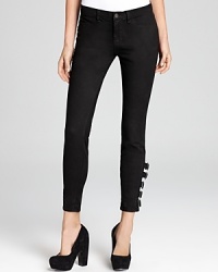 Buckle up for fall in these unique J Brand jeans--enriched with chic buckle accents on either ankle, these statement-making skinnies are dark washed for an extra-slim profile and are made with a hint of stretch for extra comfort. Buckle up for fall in these unique J Brand jeans--enriched with chic buckle accents on either ankle, these statement-making skinnies are dark washed for an extra-slim profile and are made with a hint of stretch for extra comfort.