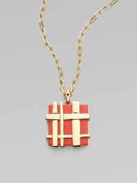 A statement 16k goldplated piece that can add whimsy to virtually any outfit.Resin16k goldplatedChain length, about 32Pendant size, about 2Lobster claspImported