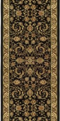 Area Rug 2x6 Runner Traditional Black - Ivory Color - Safavieh Lyndhurst Rug from RugPal