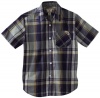 Volcom Boys 8-20 Ex Factor Plaid Short Sleeve Youth Shirt, Sea Navy, Large