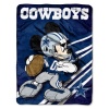 NFL Dallas Cowboys Mickey Mouse Ultra Plush Micro Super Soft Raschel Throw Blanket