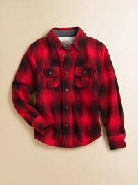 A waffle-weave knit lining adds extra warmth and comfort to this soft brushed cotton flannel shirt.Shirt collarButton frontButton flap pocketsLong sleeves with button cuffsShirttail hemBack shoulder yokeThermal knit liningCottonMachine washImported Please note: number of buttons may vary depending on the size ordered. A waffle-weave knit lining adds extra warmth and comfort to this soft brushed cotton flannel shirt.Shirt collarButton frontButton flap pocketsLong sleeves with button cuffsShirttail hemBack shoulder yokeThermal knit liningCottonMachine washImported Please note: number of buttons may vary depending on the size ordered.