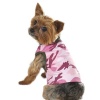 Casual Canine 7-Inch Cotton Camo Dog Tank, X-Small, Pink/Chive