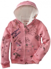 True Religion Girls 2-6X Hand Drawn Classic Hoodie, Fuschia, M True Religion Girls 2-6X Hand Drawn Classic Hoodie, Fuschia, M
