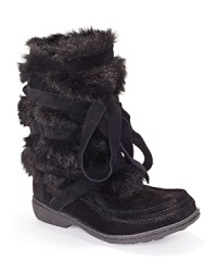 Sam Edelman's got your winter style all wrapped up. These soft suede boots are enveloped in toasty faux fur, inside and out, for the ultimate in luxurious warmth. Sam Edelman's got your winter style all wrapped up. These soft suede boots are enveloped in toasty faux fur, inside and out, for the ultimate in luxurious warmth.
