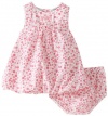 Calvin Klein Baby-girls Newborn Sleeveless Dress With Panty, Pink Print, 0-3 Months