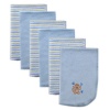 Luvable Friends 6 Pack Baby Burp Cloths, Blue