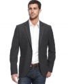 A must-have for every man. This charcoal flannel blazer from Calvin Klein is an all-around winner.