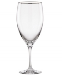 The epitome of elegance, this Lenox all-purpose glass glistens in simply stunning crystal trimmed with polished platinum. The epitome of elegance, this Lenox all-purpose glass glistens in simply stunning crystal trimmed with polished platinum.