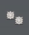 Frame your face with circular sparklers. Prestige Unity's stunning stud earrings feature round-cut diamonds (3/4 ct. t.w.) set in polished, 14k white gold. Approximate diameter: 1/2 inch.