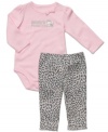 The perfect blend of sweet and sassy, this bodysuit and pant set from Carter's will keep her comfy all day.