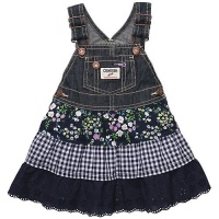 OshKosh B'Gosh 3 Tiered Denim Jumper - Blue Floral OshKosh B'Gosh 3 Tiered Denim Jumper - Blue Floral