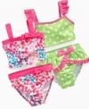 All girl. She'll love the frills on these comfortable bikinis from Penelope Mack.