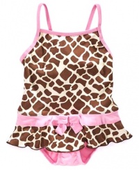 Pink Platinum Baby Swimwear, Baby Girls Animal Print Swimsuit, Pink, Size: 12 months Pink Platinum Baby Swimwear, Baby Girls Animal Print Swimsuit, Pink, Size: 12 months