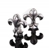 Mud Pie Fleur De Lis Salt And Pepper Set, 2-1/4-Inch