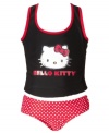 Keep her cute, comfortable and covered up with this stylish tankini from Hello Kitty.