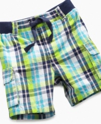 Plaid is the perfect solution to easy style. These shorts from First Impressions make choosing his outfit for the day nice and simple. Plaid is the perfect solution to easy style. These shorts from First Impressions make choosing his outfit for the day nice and simple.