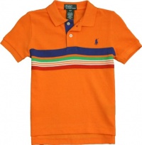 Polo Ralph Lauren Toddler Boy's Striped Mesh Polo (6, Orange Flame) Polo Ralph Lauren Toddler Boy's Striped Mesh Polo (6, Orange Flame)