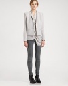 Update your workwear wardrobe with this slightly structured blazer, defined by intricate seaming and a cropped silhouette. Notched shawl collarSingle button closureLong sleeves with buttoned cuffsAbout 23 from shoulder to hemNylon/viscose/wool/elastaneDry cleanImported of Italian fabricModel shown is 5'10 (177cm) wearing US size 4.