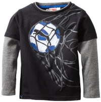 Puma - Kids Boys 2-7 Little Goal Slider Tee, Black, 6