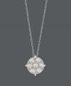 Let style come full circle in this dazzling diamond pendant. A cluster of round-cut diamonds (1/5 ct. t.w.) shine against a 14k white gold setting. Approximate length: 18 inches. Approximate drop: 3/8 inch.