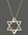 A timeless keepsake for any season. Effy Collection's stunning Star of David pendant shines with the addition of round-cut diamonds (1/10 ct. t.w.) set in 14k gold. Approximate length: 18 inches. Approximate drop: 1/2 inch.